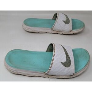 Nike Benassi Solarsoft‎ Women's Size 8 Slides Sandals Artisan Teal 705475 130